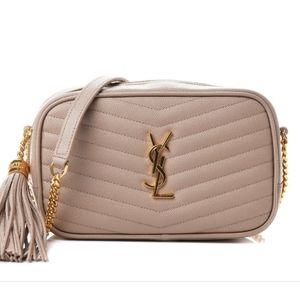 YSL Lou mini Camera Bag in Dark Beige